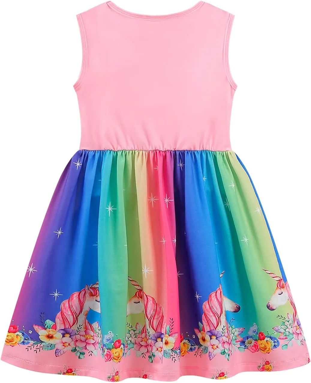 VASCHY Dress for Girls,Cute Girls Ruffle Sleeve Princess Party Outfit Clothes,Toddler/Little/Big Kid Girls Clothing