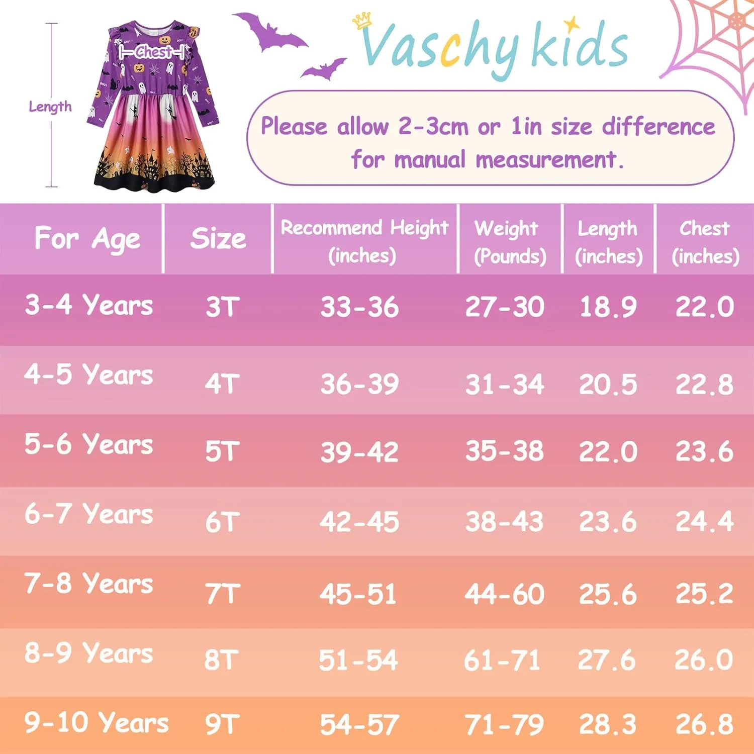 VASCHY Girls Dress, Cute Twirly Stretchy Casual Dress with Pockets Ruffle Sleeve for Toddler/Little/Big Kid Girls Clothing