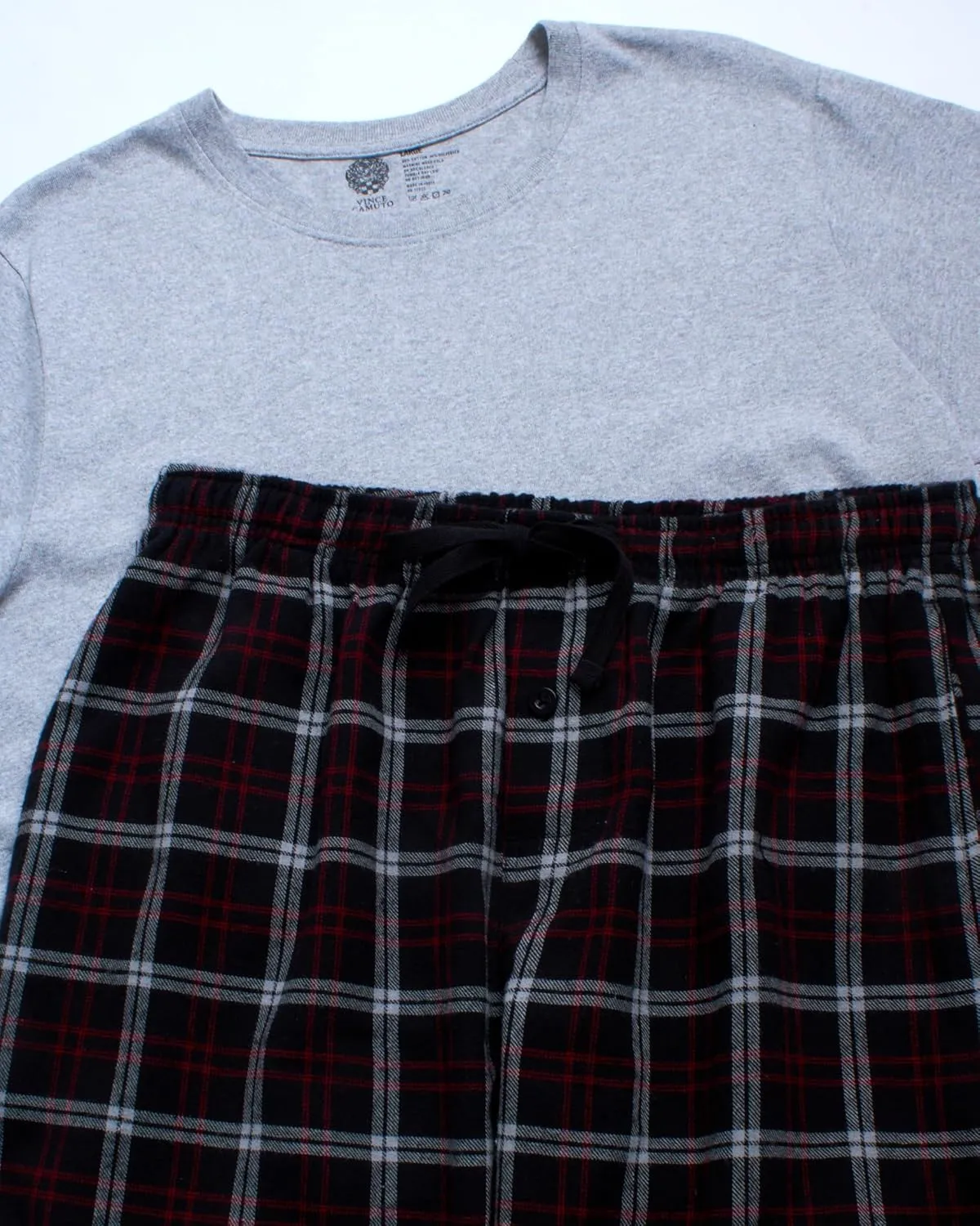 Vince Camuto Men's Pajama Set - 2 Piece Short Sleeve T-Shirt and Fleece Lounge Pants Pajamas for Men (S-XL)