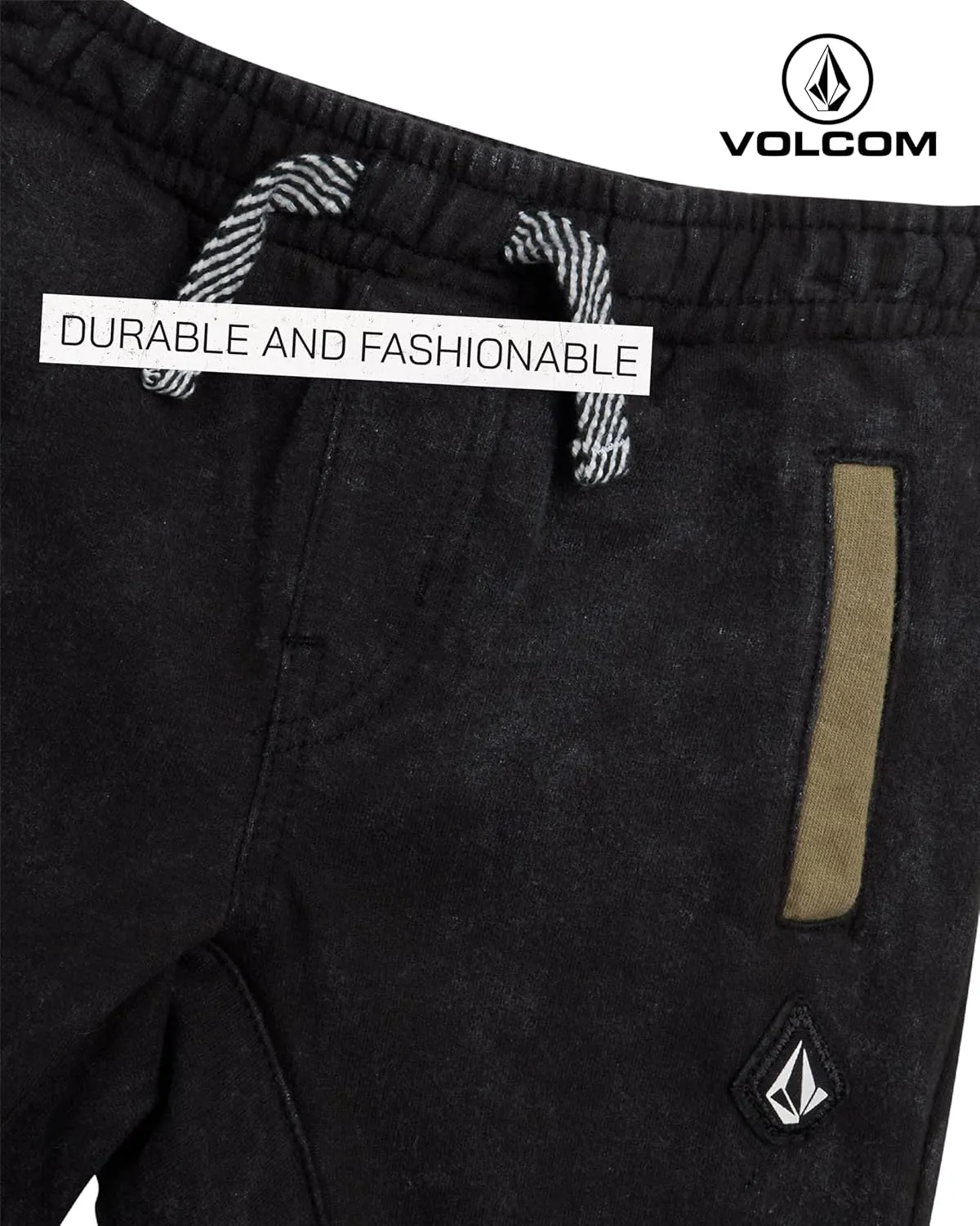 Volcom Boys' Sweatsuit Set - 3 Piece French Terry Active Set Boys Sweatshirt, Jogger Pants and Hat - Boys Jogger Set (12M-7)