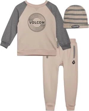 Volcom Boys' Sweatsuit Set - 3 Piece French Terry Active Set Boys Sweatshirt, Jogger Pants and Hat - Boys Jogger Set (12M-7)