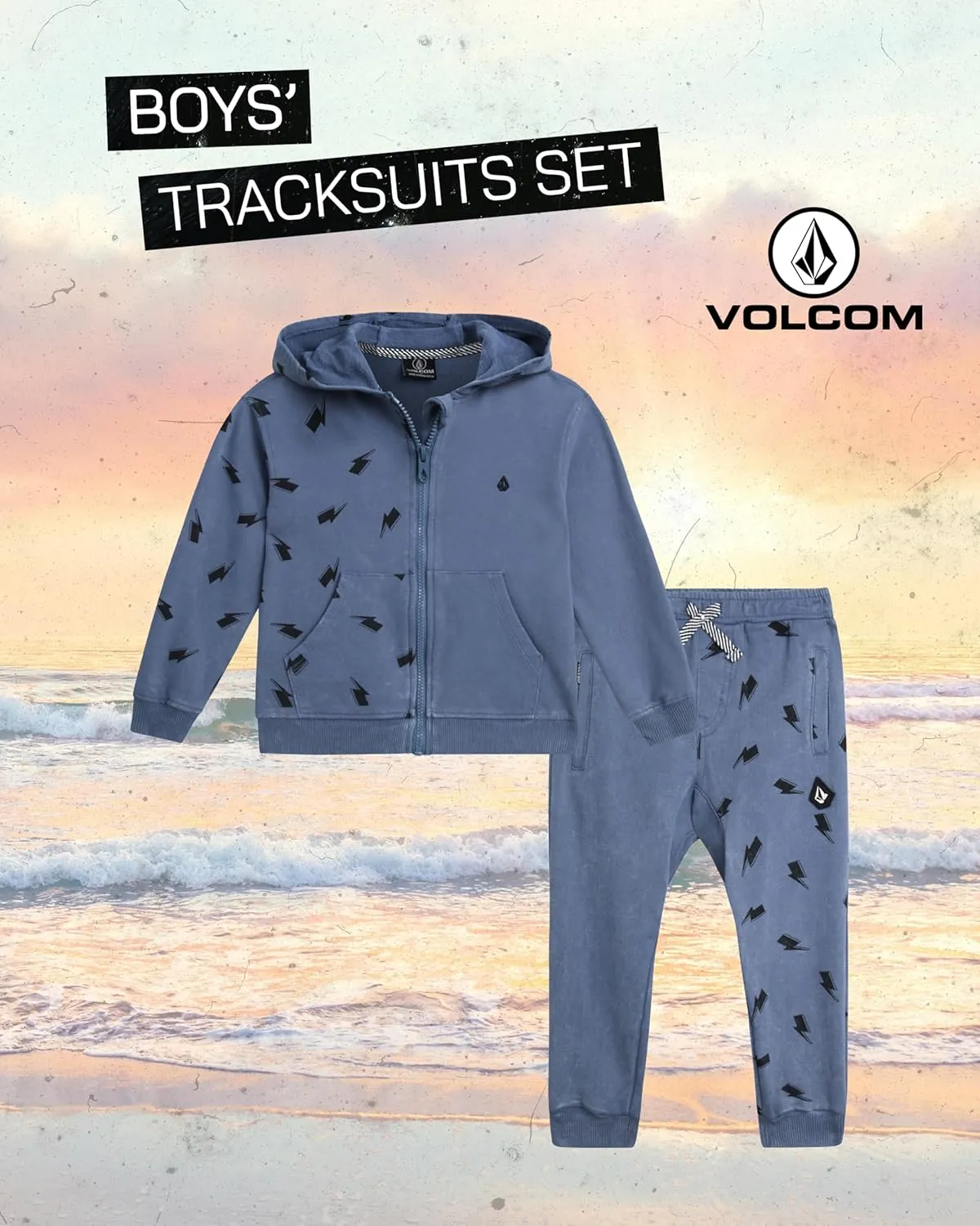 Volcom Infant Baby Boys' Tracksuits - 2 Piece Soft Fleece Full Zip Up Hoodie and Jogger Pants Set for Toddler Boys (12M-7)