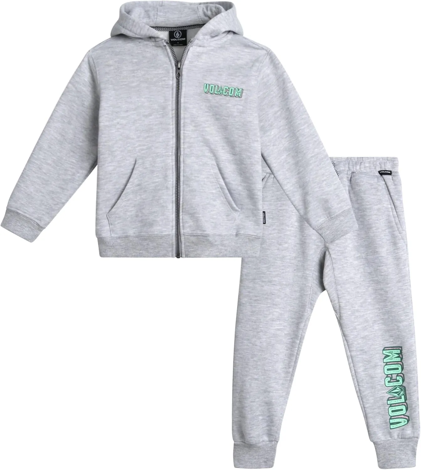 Volcom Infant Baby Boys' Tracksuits - 2 Piece Soft Fleece Full Zip Up Hoodie and Jogger Pants Set for Toddler Boys (12M-7)