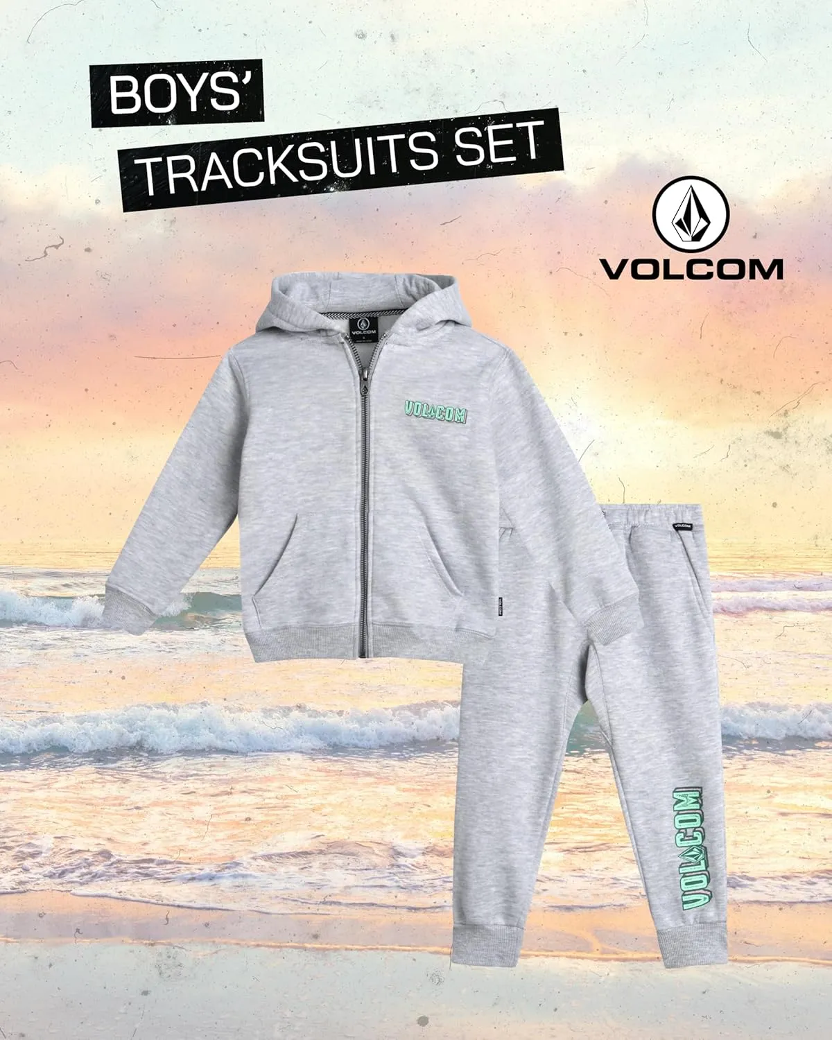 Volcom Infant Baby Boys' Tracksuits - 2 Piece Soft Fleece Full Zip Up Hoodie and Jogger Pants Set for Toddler Boys (12M-7)