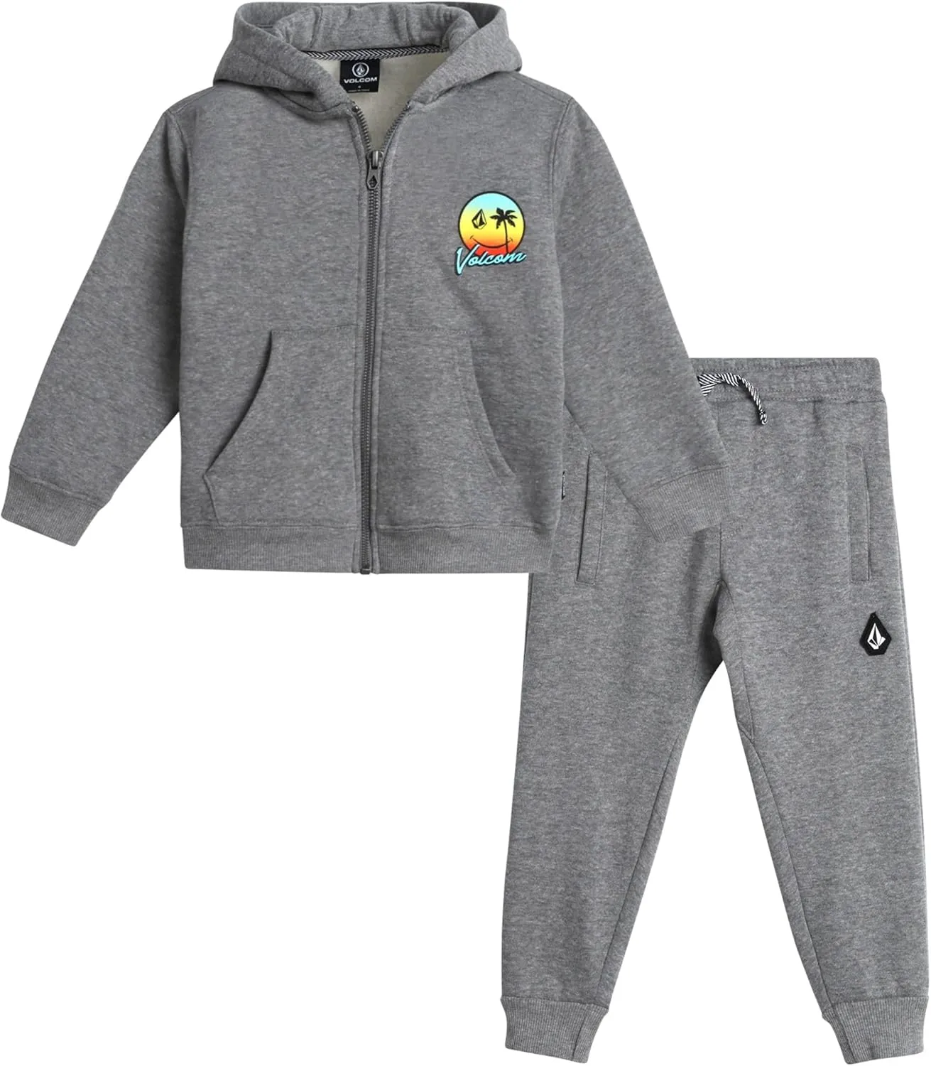 Volcom Infant Baby Boys' Tracksuits - 2 Piece Soft Fleece Full Zip Up Hoodie and Jogger Pants Set for Toddler Boys (12M-7)
