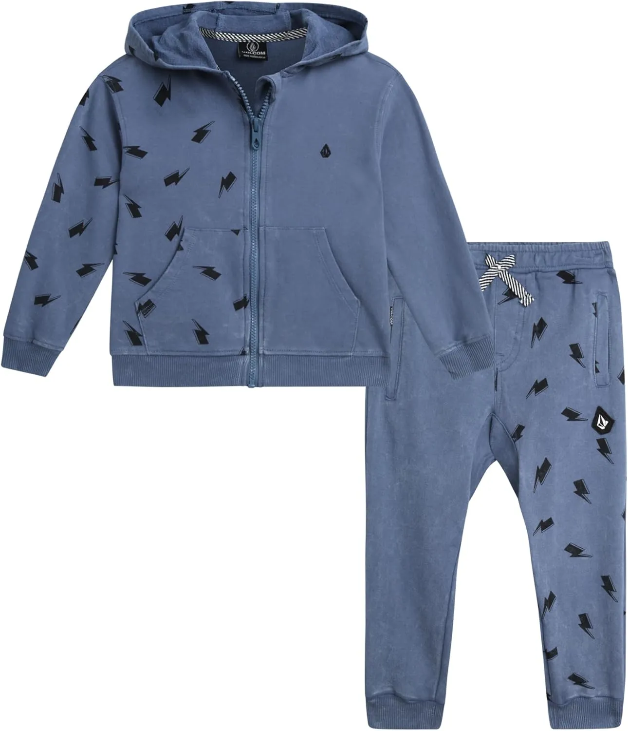 Volcom Infant Baby Boys' Tracksuits - 2 Piece Soft Fleece Full Zip Up Hoodie and Jogger Pants Set for Toddler Boys (12M-7)