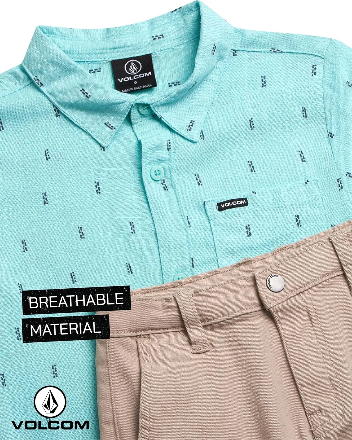 Volcom Toddler Boy Shorts Set - 2 Piece Short Sleeve Button Down Dress Shirts and Twill Shorts - Toddler Boys Summer Outfits