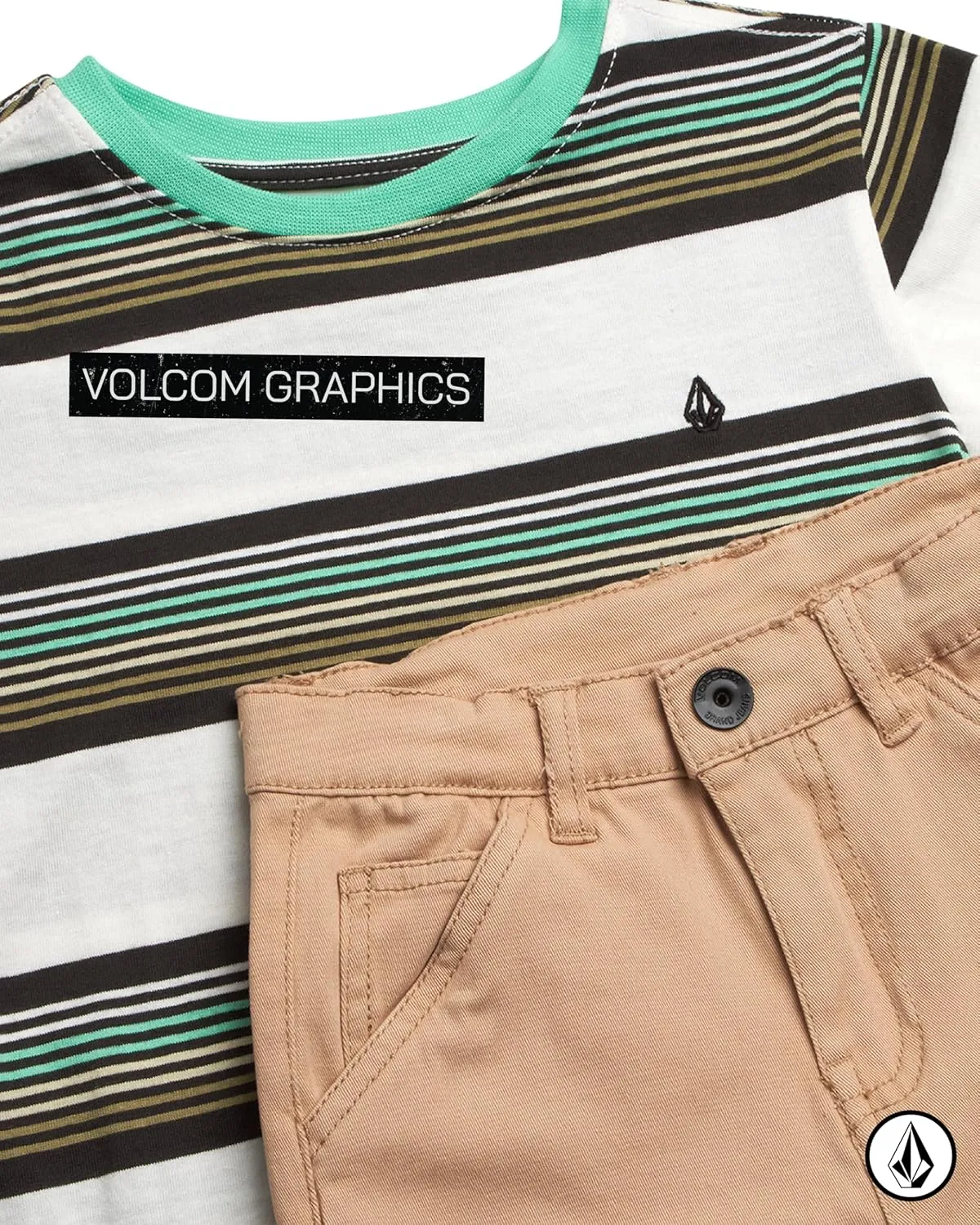 Volcom Toddler Boy Shorts Set - 2 Piece Short Sleeve Graphic Tees and Denim Shorts for Boys - Toddler Summer Clothes (2T-7)