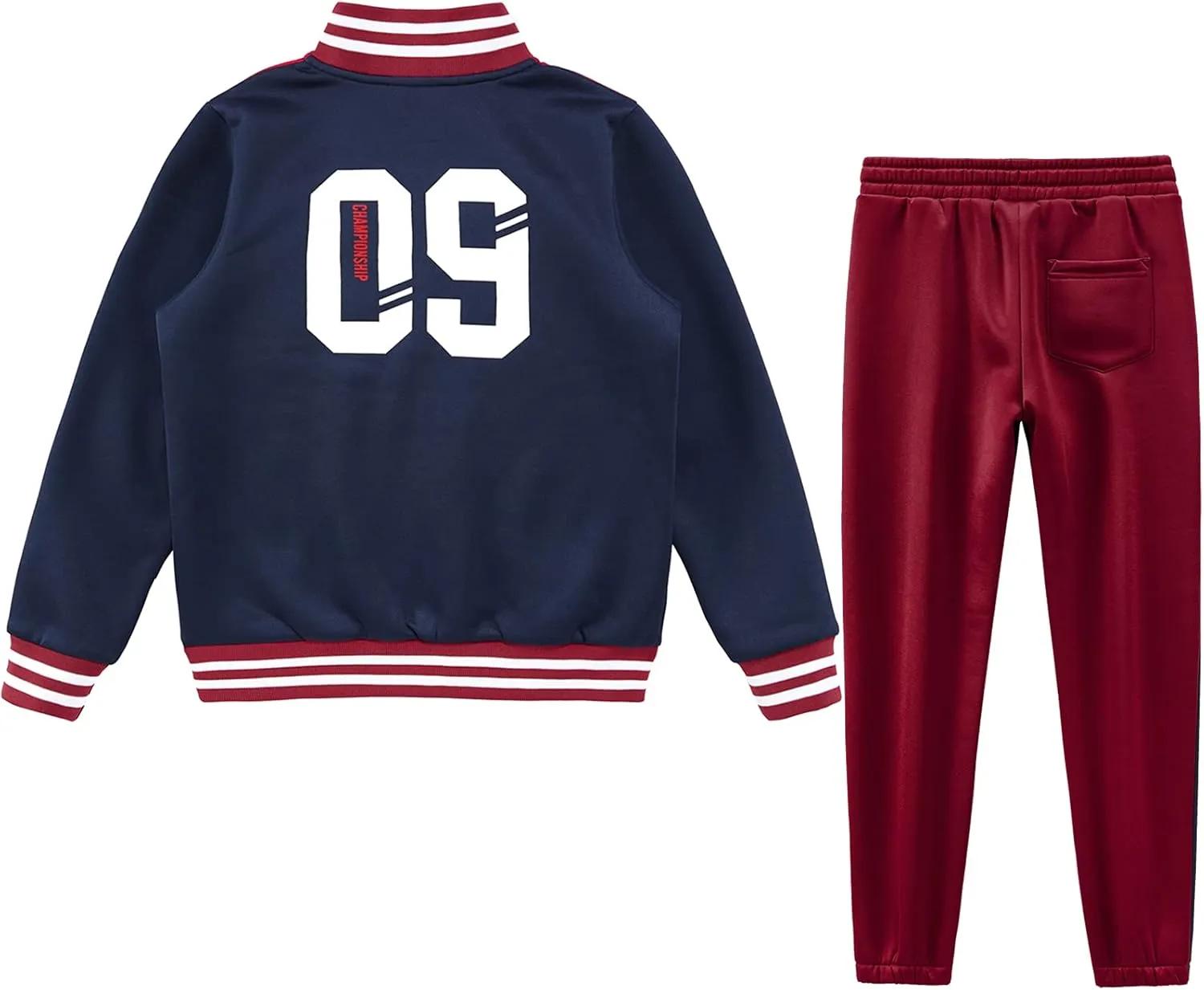 W JIANWANG Boys' Activewear Kids Clothing Sets Full Zip Fleece Brush Tracksuits Active Jackets and Pants 2 Piece 2-8 Years…