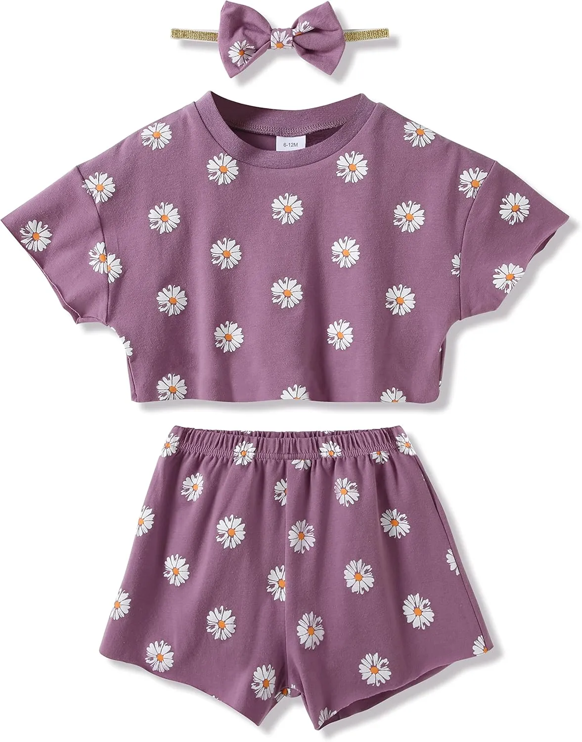 WESIDOM Toddler Girl Clothes Baby Girls Outfits 6M-5T Summer Floral Print Shirt Shorts Headband 3pcs Baby Clothing