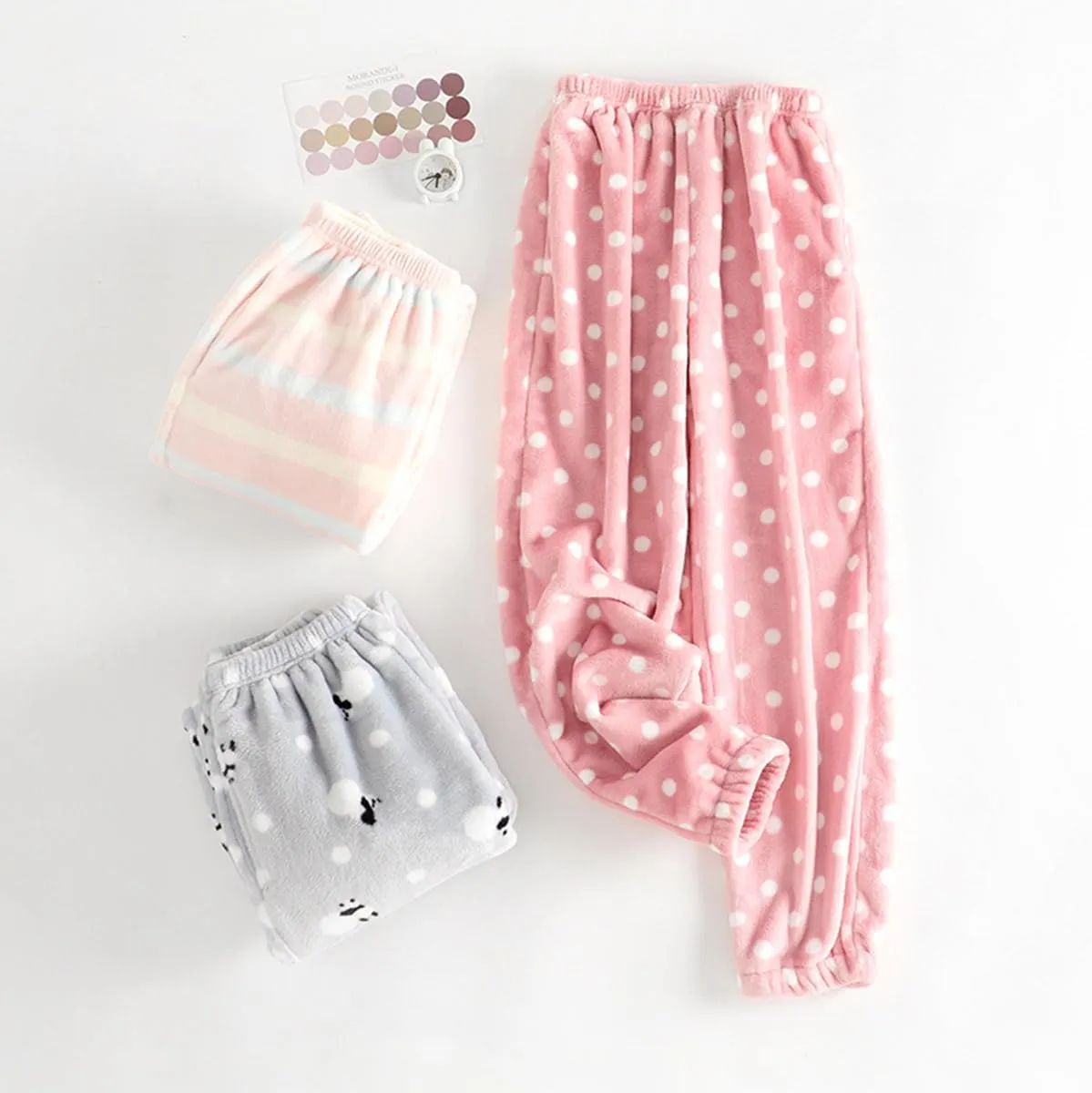 Women Pajama Pants Flannel Sleep Lounge Pj Bottoms Winter Soft Fleece Fuzzy Loose Fit Comfy Plush Pants