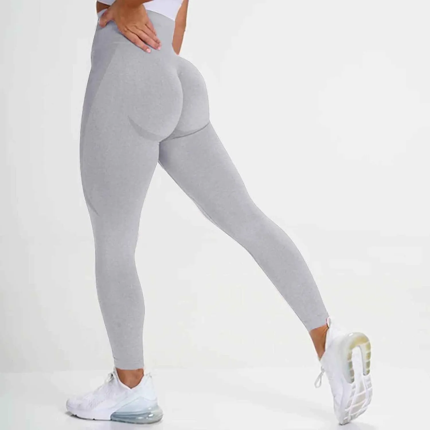 Women Seamless Leggings Smile Contour High Waist Long Pants Lightweight Casual Skinny Pants