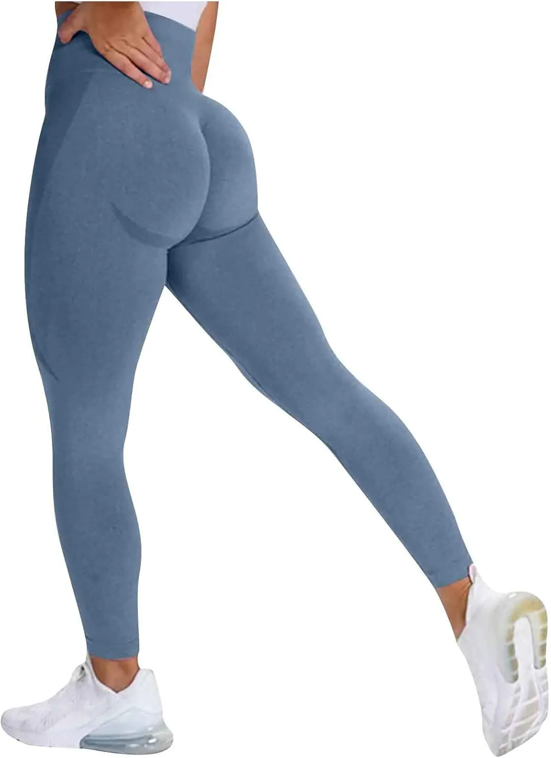 Women Seamless Leggings Smile Contour High Waist Long Pants Lightweight Casual Skinny Pants
