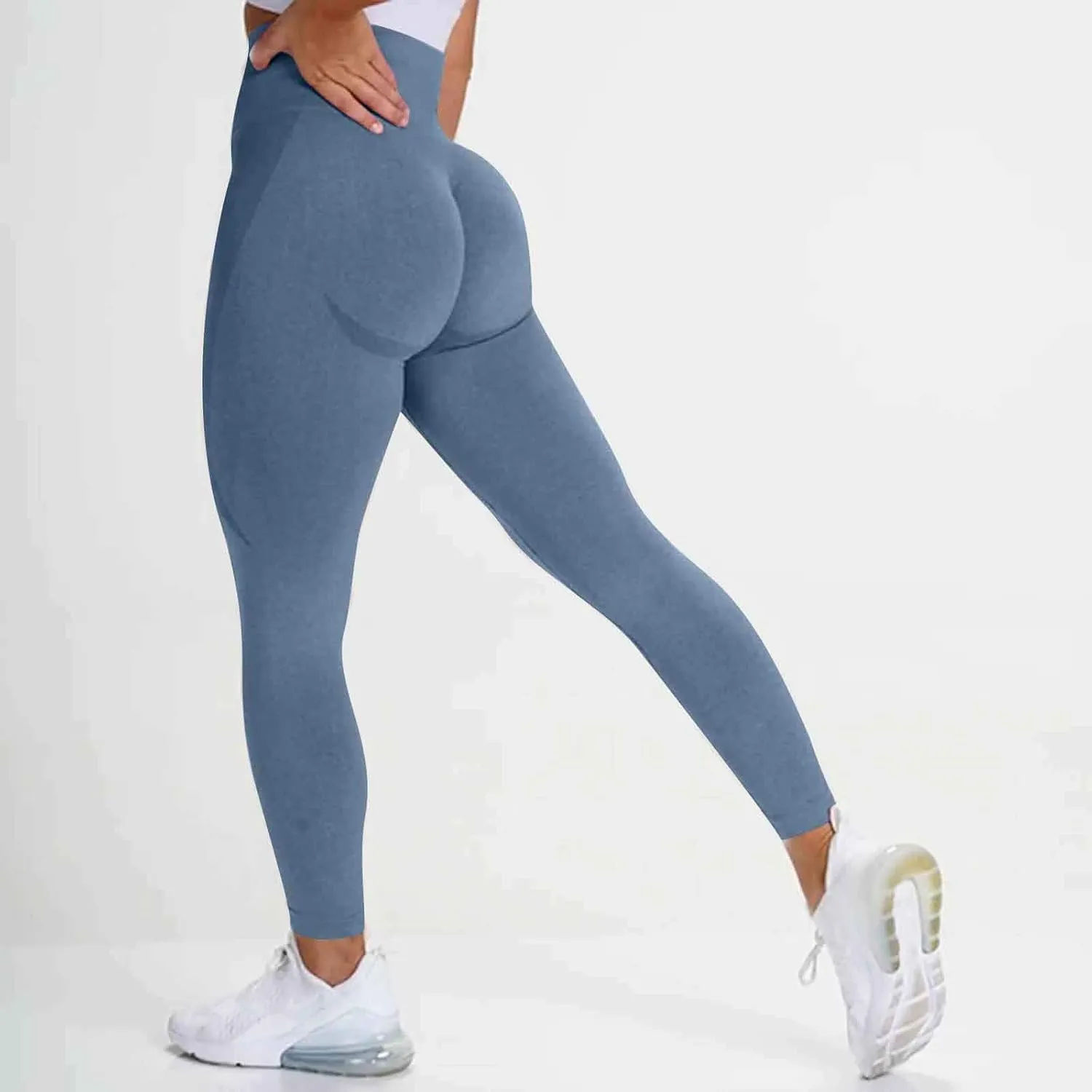Women Seamless Leggings Smile Contour High Waist Long Pants Lightweight Casual Skinny Pants