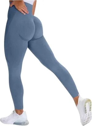 Women Seamless Leggings Smile Contour High Waist Long Pants Lightweight Casual Skinny Pants