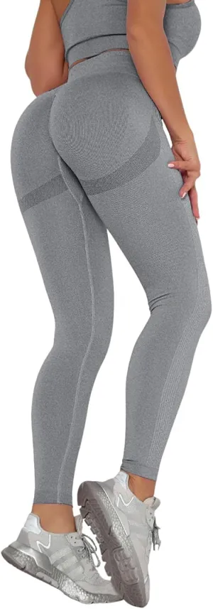 Women Seamless Leggings Smile Contour High Waist No See-Through Yoga Pants Workout Running Leggings