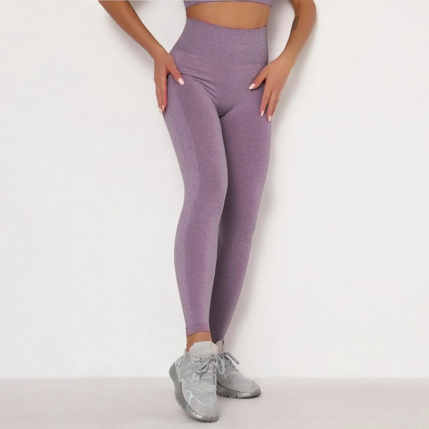 Women Seamless Leggings Smile Contour High Waist Non See Through Workout Athletic Running Yoga Pants