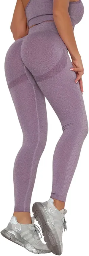 Women Seamless Leggings Smile Contour High Waist Non See Through Workout Athletic Running Yoga Pants