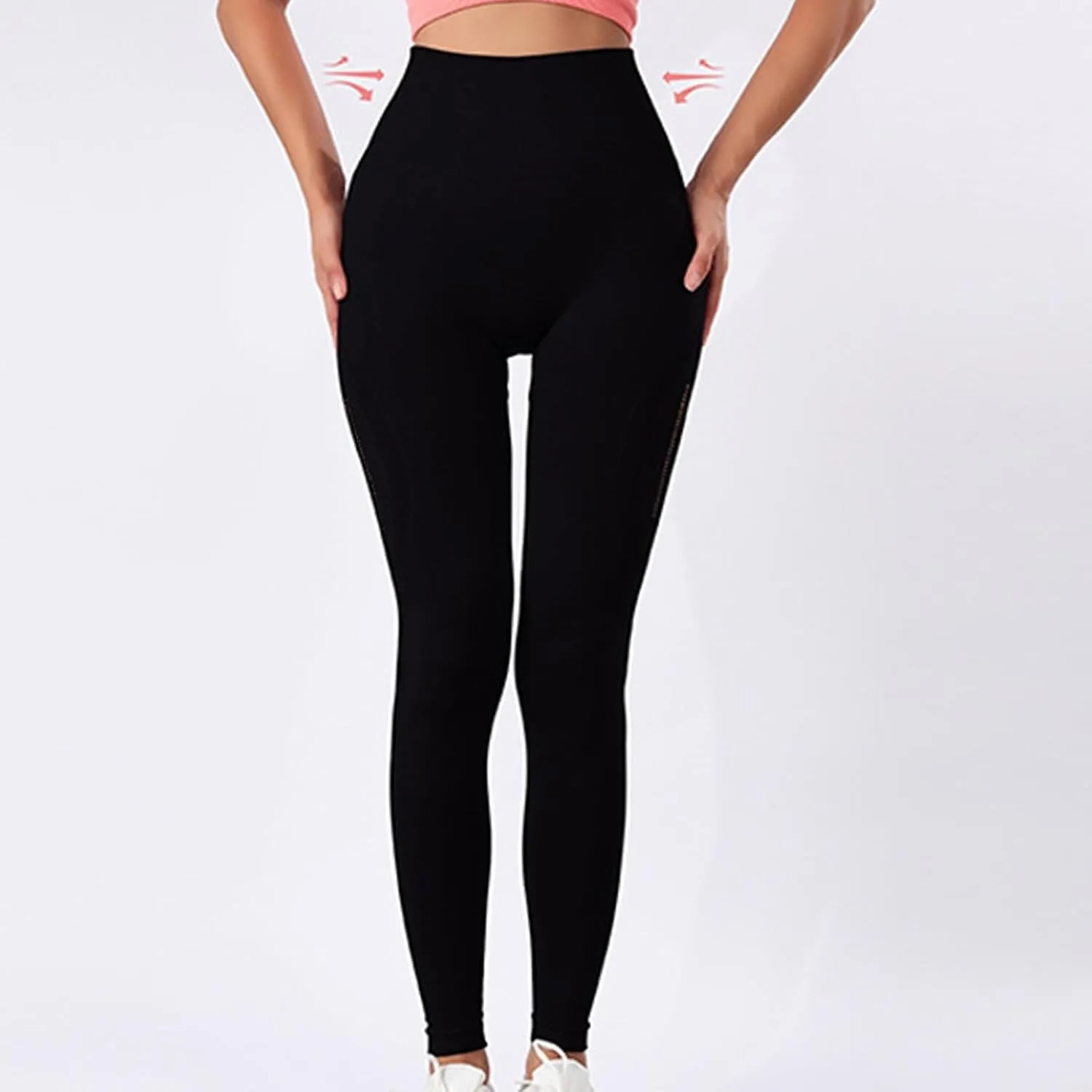 Women Seamless Leggings Smile Contour High Waist Pants for Running Yoga Workout Reg & Plus Size