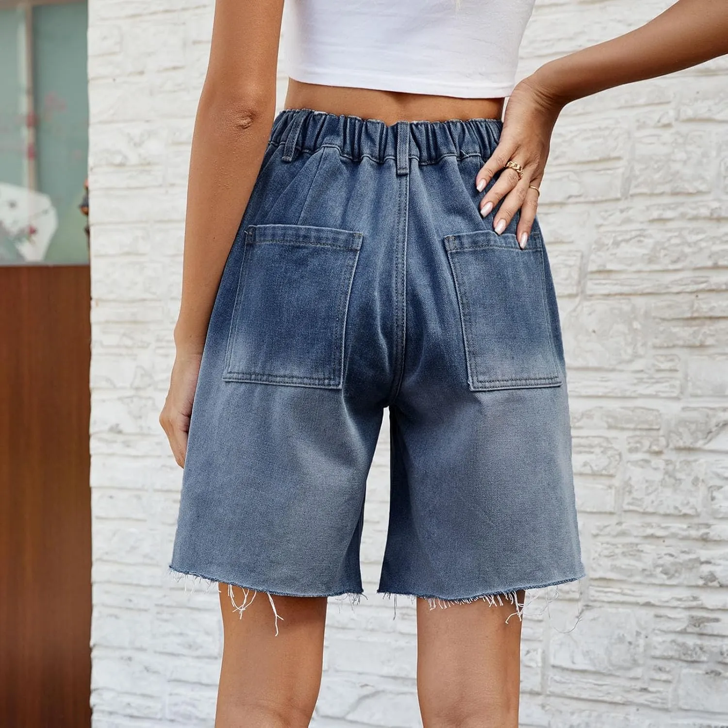 Womens Casual Shorts Bermuda Leopard Print High Waisted Wide Leg Shorts Relaxed Fit Lightweight Shorts with Pocket
