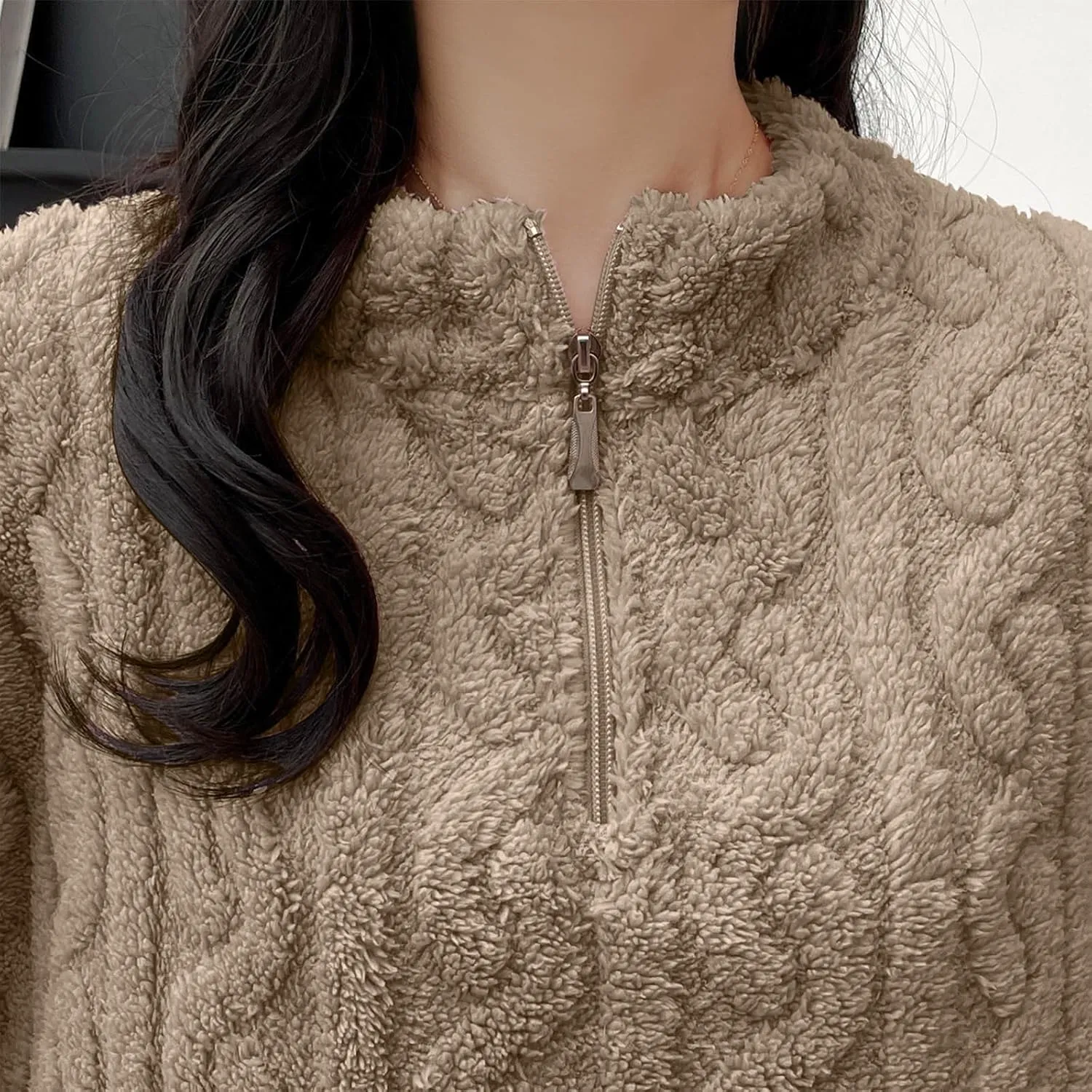 Women's Fluffy Pajamas Set Fleece Pullover Pants Winter Warm Loose Casual Plush Lounge Sets 2 Piece Cozy Sleepwear