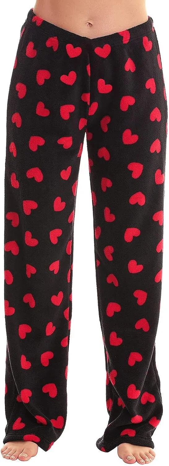 Women's Pajama Bottoms Fuzzy Buffalo Plaid Pajama Pants Comfy Sherpa Flannel Pajama Pants Casual Cozy Wide Leg Trousers