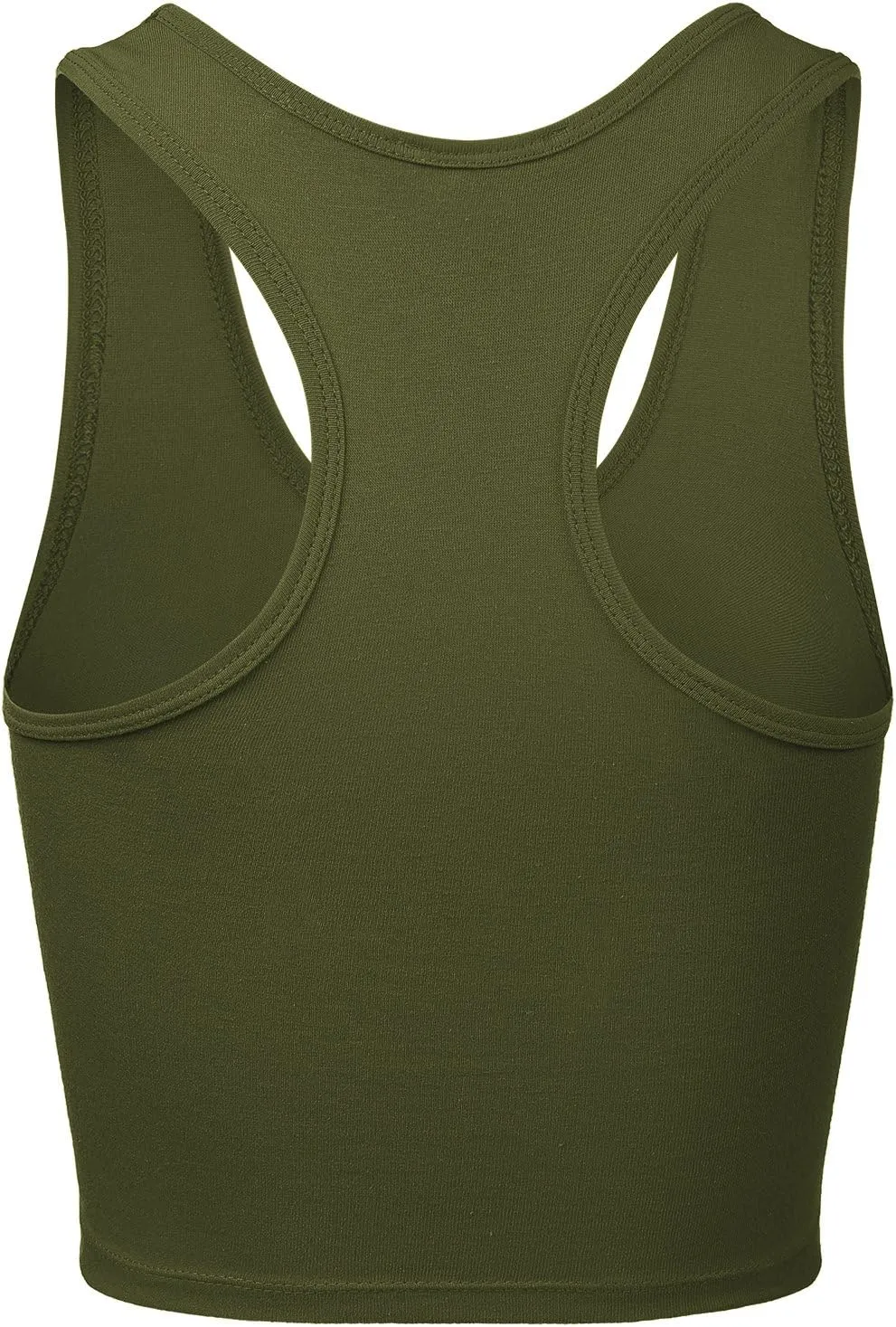 Women's Sleeveless Racerback Crop Camisole Tank Tops Cotton Basic Shirts