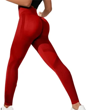 Womens Workout Leggings with High Waist Tummy Control Athletic Yoga Pants Scrunch Butt Gym Seamless Booty Tight