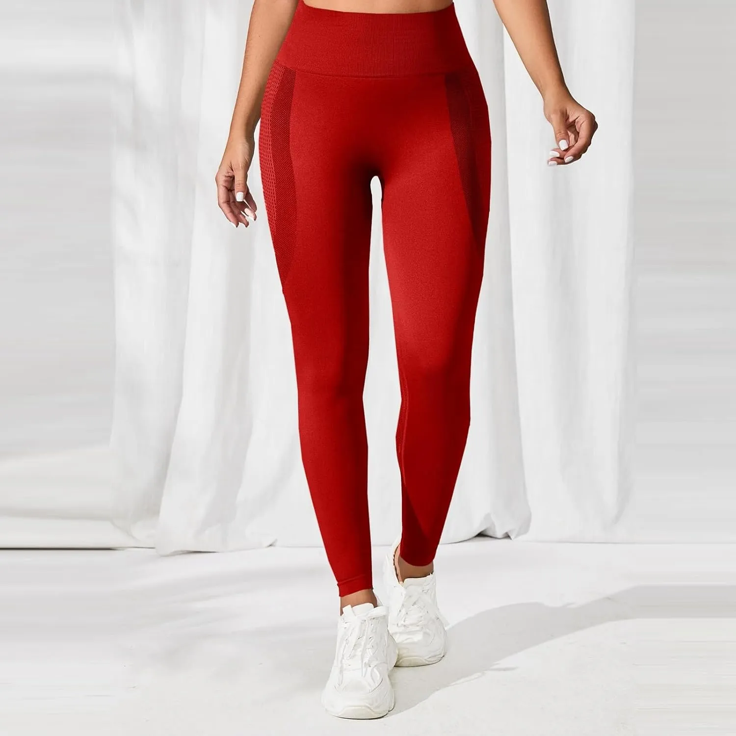Womens Workout Leggings with High Waist Tummy Control Athletic Yoga Pants Scrunch Butt Gym Seamless Booty Tight