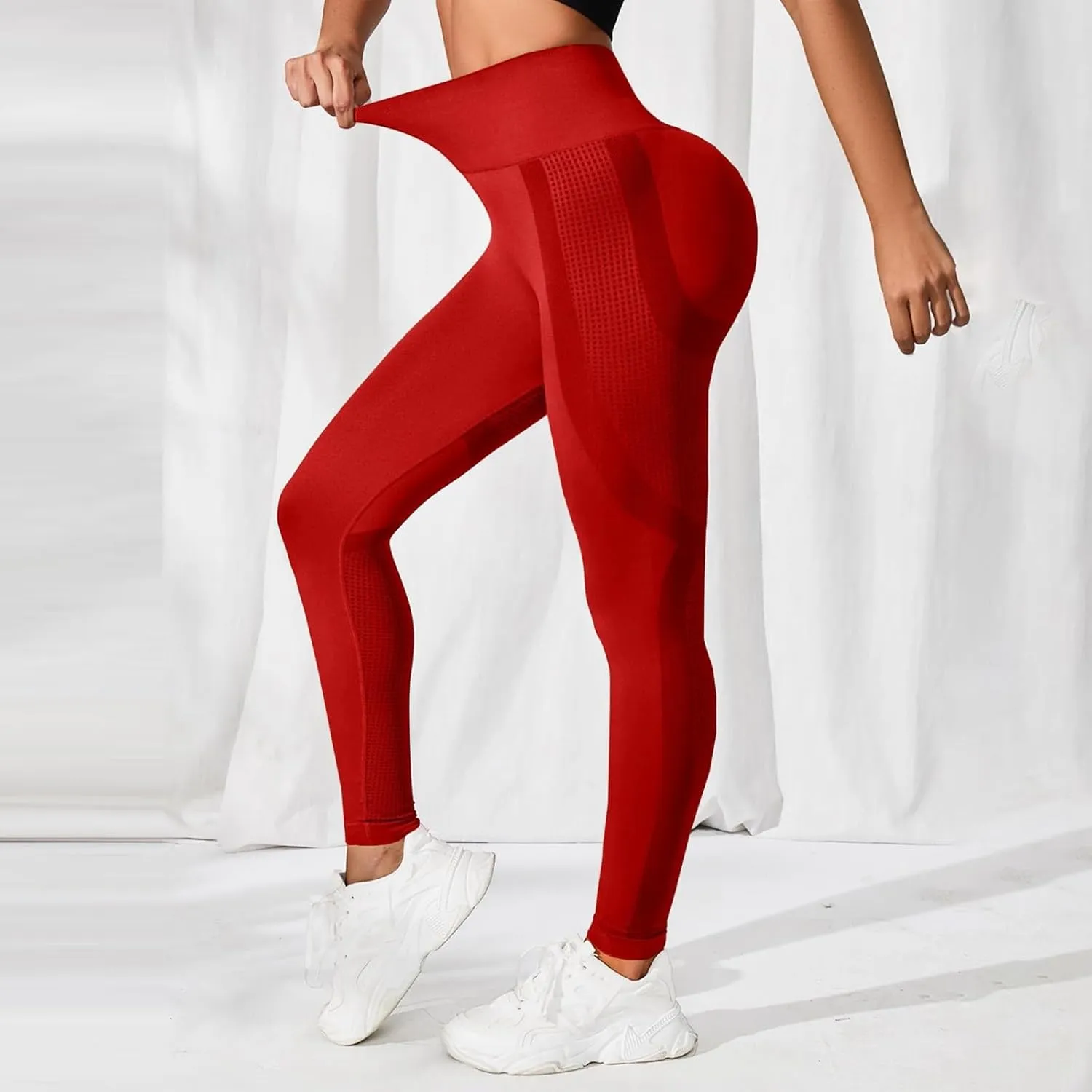 Womens Workout Leggings with High Waist Tummy Control Athletic Yoga Pants Scrunch Butt Gym Seamless Booty Tight