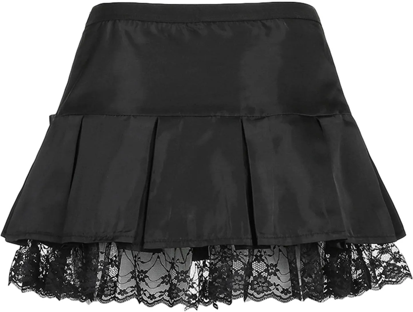 Womens Y2k Lace Ruffled Mini Skirt Sexy Flowy Frilly Short Fairy Skirts Low Rise Layered Pleated Micro Mini Skirts