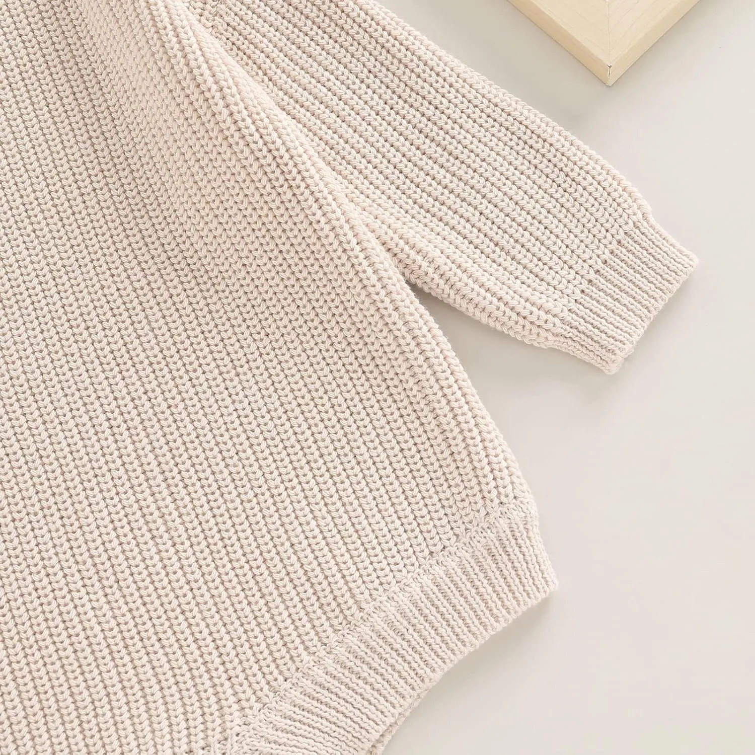 woshilaocai Baby Boy Girl Sweater Oversized Long Sleeve Romper Warm Crewneck Bodysuit Knitted Winter Clothes
