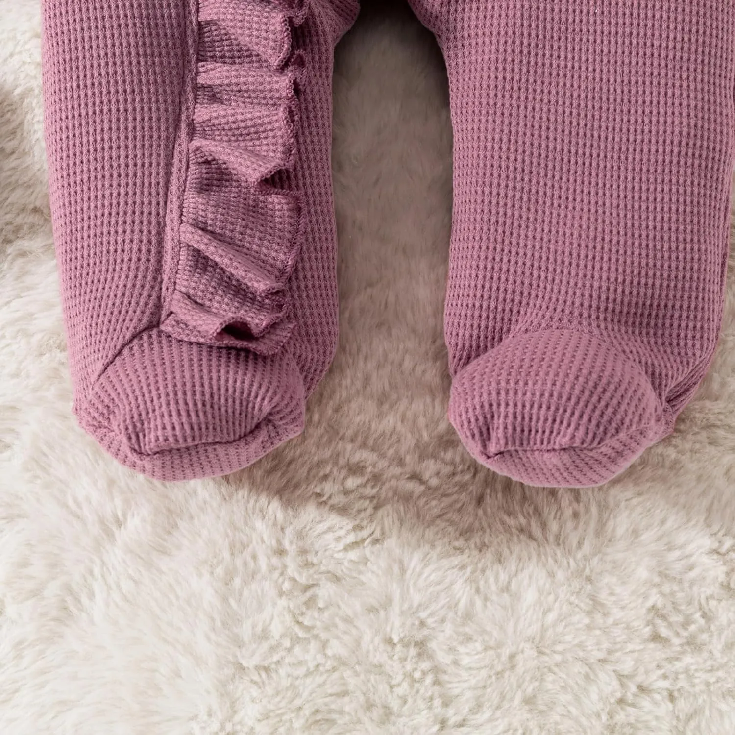 YINGISFITM Baby 3 6 Months Girl Clothes Newborn Onesie Ruffle Long Sleeve Ribbed Romper Jumpsuit One Piece Hospital Outfit