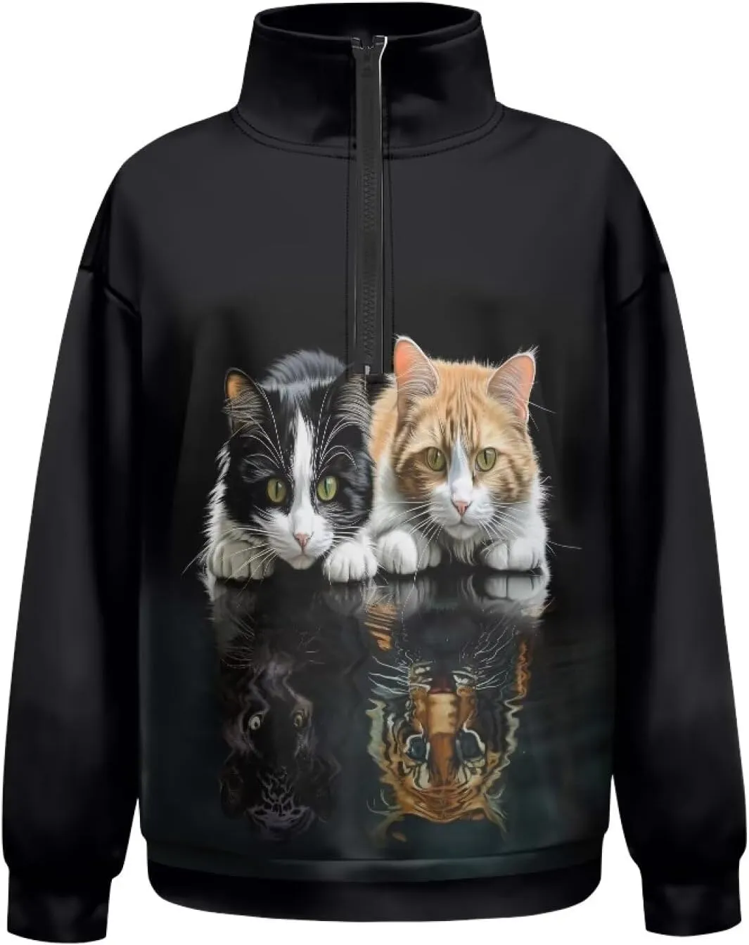 Ystardream Oversized Quarter Zip Sweatshirt Women Half Zip Hoodies S-3XL