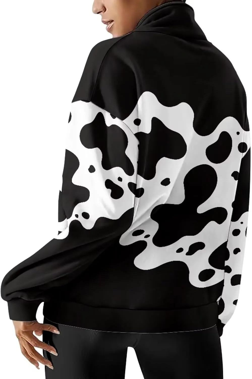Ystardream Oversized Quarter Zip Sweatshirt Women Half Zip Hoodies S-3XL