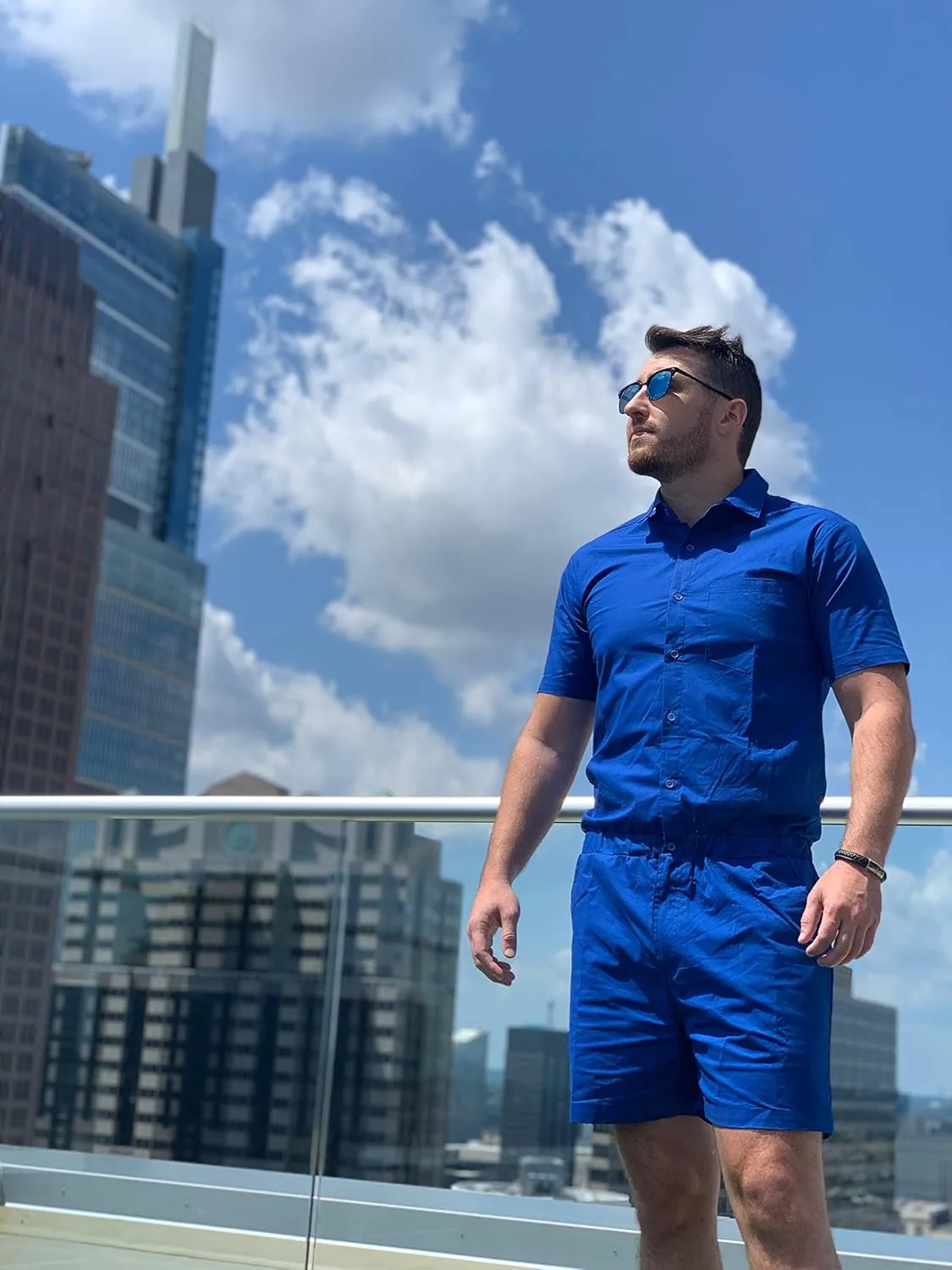 Zesties Male Rompers - Original Romper Jumpsuits for Men - Tropical Male Onesie Shorts - Men's Jumper Rompers