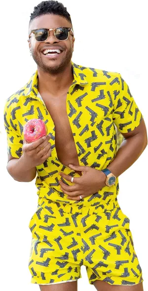 Zesties Male Rompers - Original Romper Jumpsuits for Men - Tropical Male Onesie Shorts - Men's Jumper Rompers