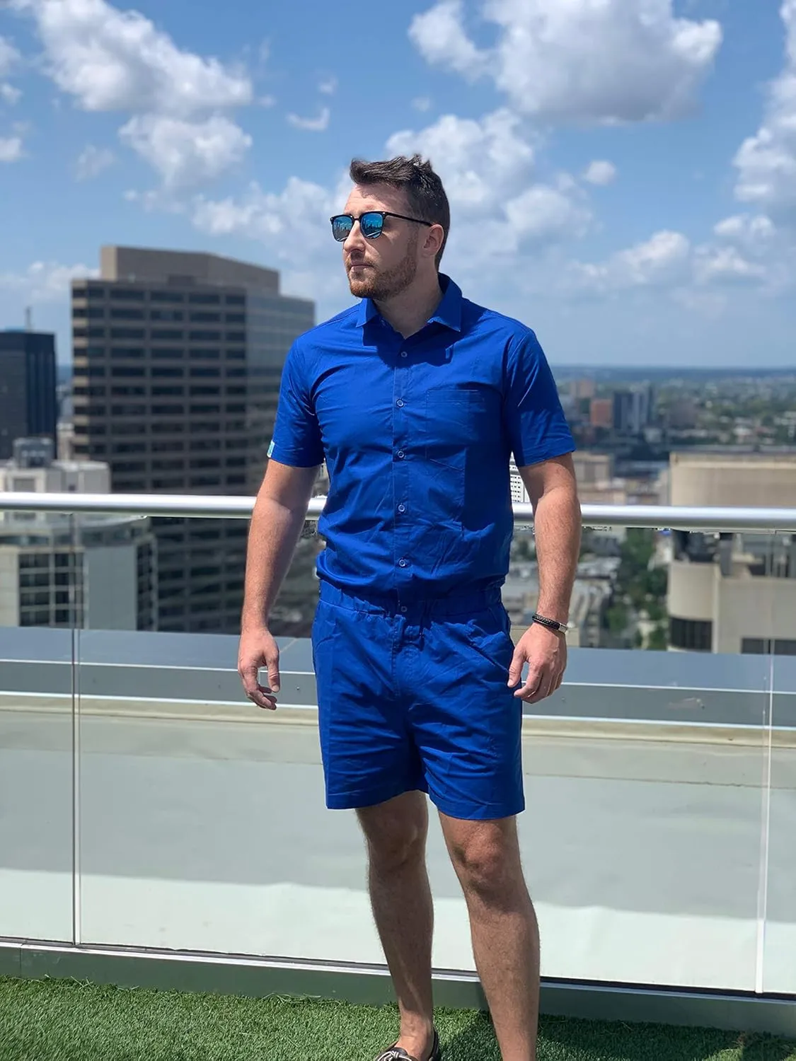 Zesties Male Rompers - Original Romper Jumpsuits for Men - Tropical Male Onesie Shorts - Men's Jumper Rompers